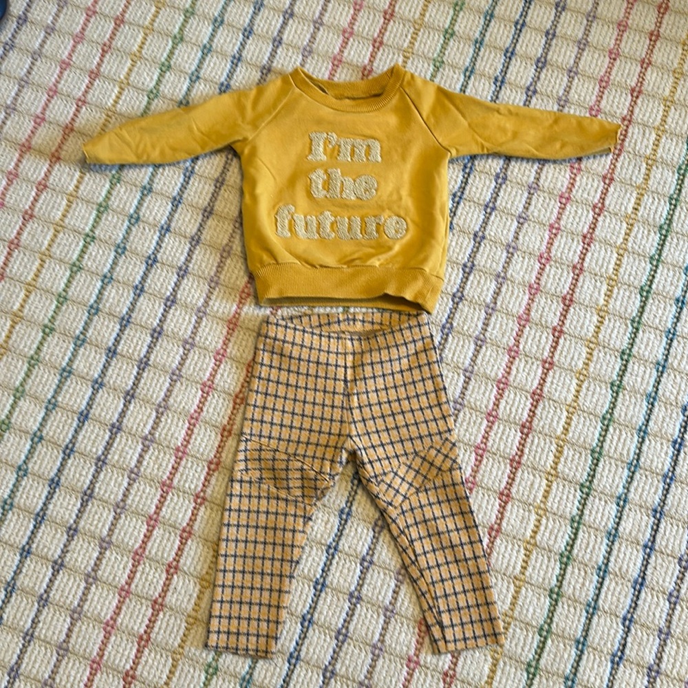 Adorable organic outfit from high end baby boutique